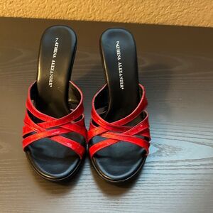 Athena Alexander Scarlet Red Strappy Sandals Comfortable Size 7